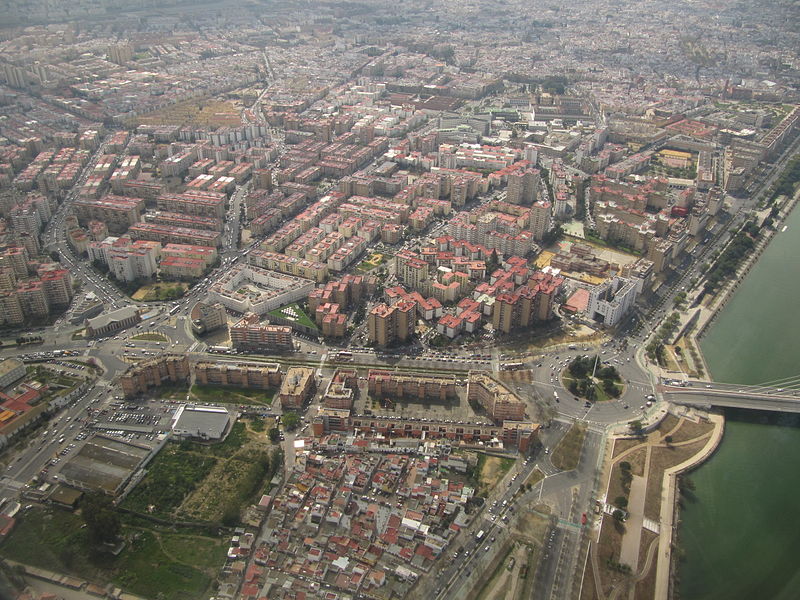 Vista aérea del distrito de La Macarena